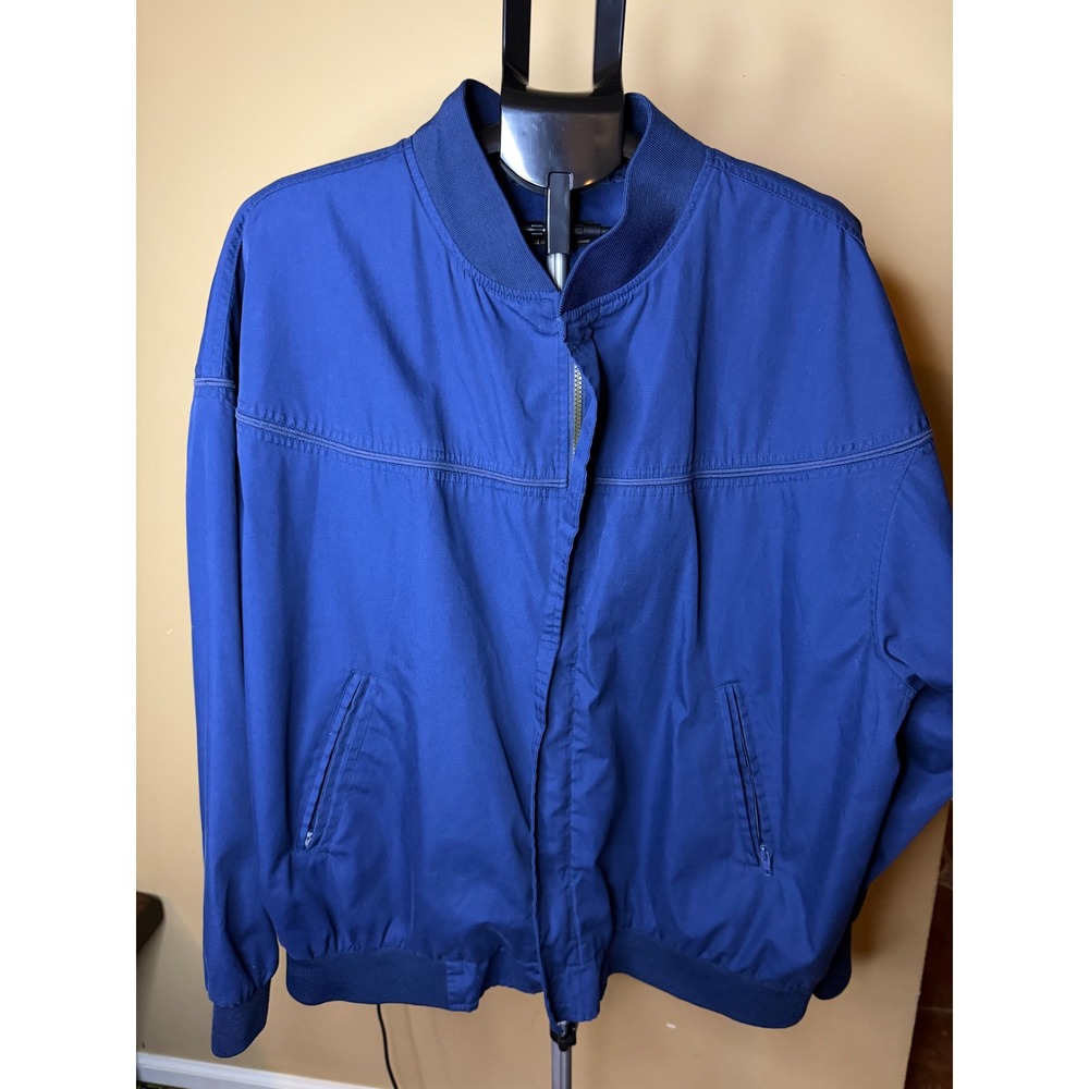 Haband Mens Blue Lightweight Bomber Jacket Full Zip Windbreaker‎ Size 3X
